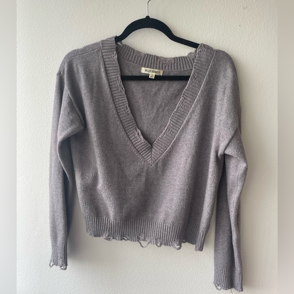 Grey Distressed Sweater